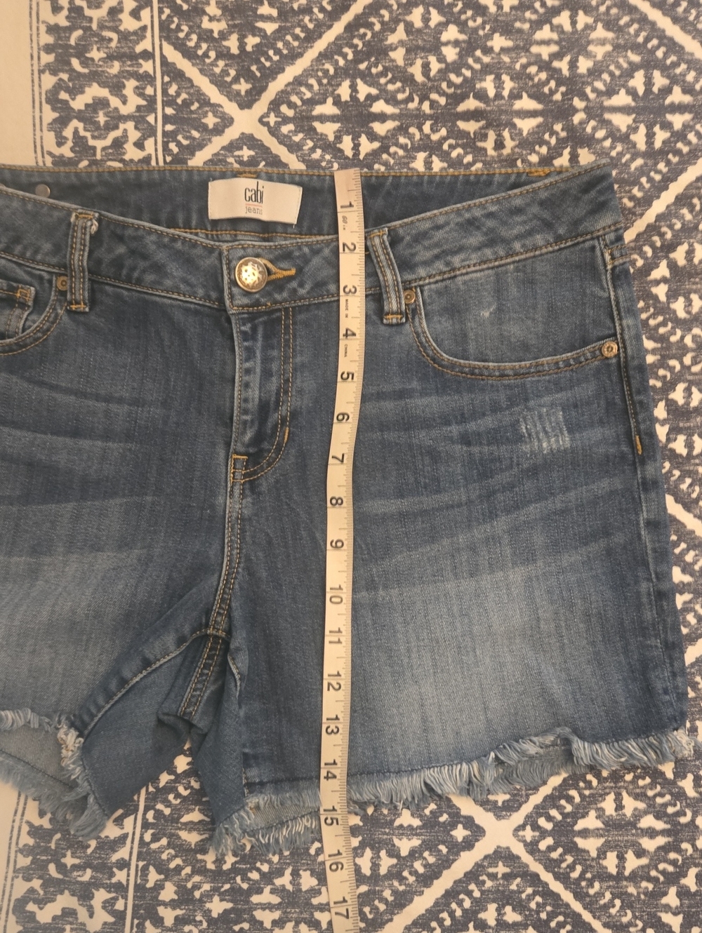 CAbi Beach Club Wash Raw Hem Tomboy  Denim Shorts Style #5243 - Picture 12 of 13